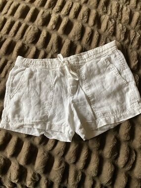 Vince White Linen Shorts